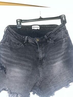 Abound Black Washed Denim Shorts with Frayed Hem never worn